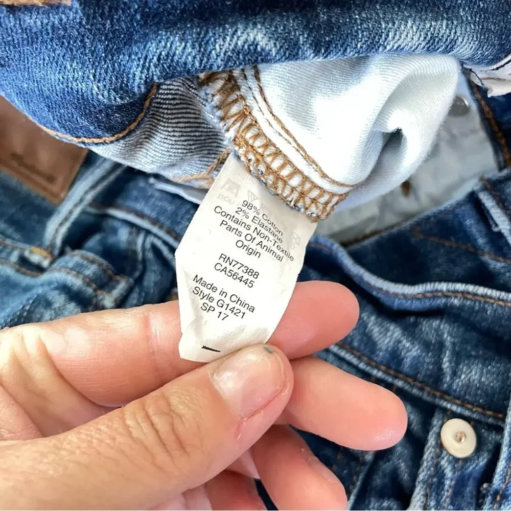 Madewell Womens 9" High-Rise Skinny Crop Jean Bruce Wash Medium Denim Distressed - Picture 6 of 11